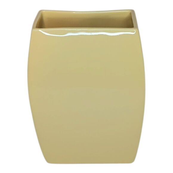 Vintage 2003 Haeger Yellow Pottery Pillow Vase Rectangular With Curved Sides 8" - Picture 13 of 13